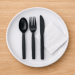 HD Black Cutlery Set – Spoon, Knife, Fork & Napkin (500 Pkt)