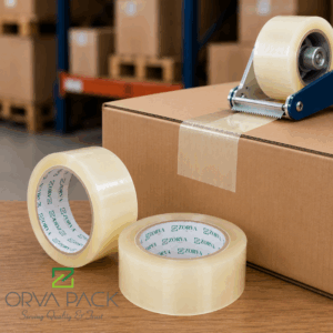 BOPP Packing Tape Clear UAE – 2″ | 50 Micron | 50 Yard – 1000 Yard Rolls