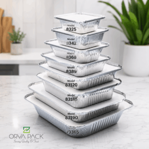 Aluminium Food Containers with Paper Lids – Disposable, Food‑Grade, Heat‑Safe | Multiple Sizes