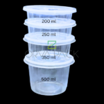 Plastic PP Bowl with Lid – clear