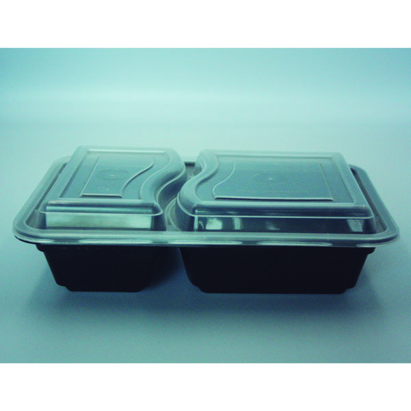 Microwave Rectangular 2-Compartment Continer