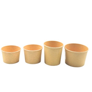 Kraft Paper Soup Cup/Tub with Lid – 8 oz,12 oz,16 oz, 26 oz