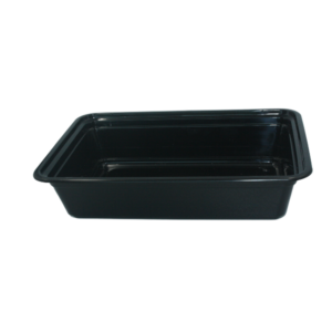 Black Base Rectangular Microwave Container | RE-38