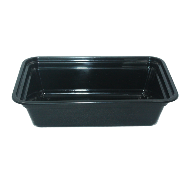 Black Base Rectangular Microwave Container | RE-24