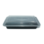 Black Base Rectangular Microwavable Container | RE-28