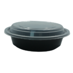 Black Base Round Microwavable Container | RO-16
