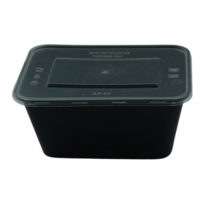 Microwavable Container Black 1000 ML