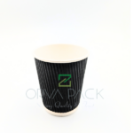 Paper Cup 8oz Ripple Double Wall | Black | 500 pcs