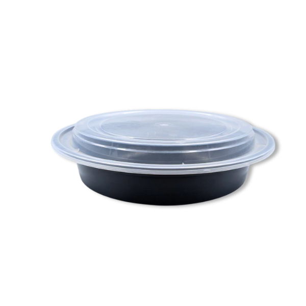 Black Round Microwave Container with Lid – 150pcs | 16oz–48oz - Image 6