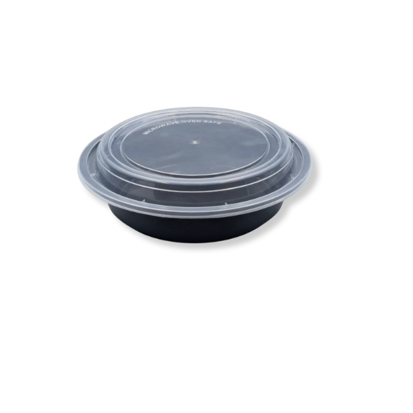 Black Round Microwave Container with Lid – 150pcs | 16oz–48oz - Image 5