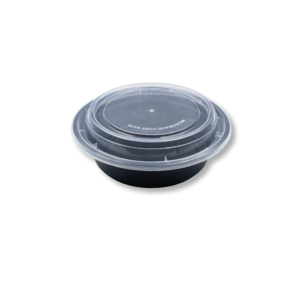 Black Round Microwave Container with Lid – 150pcs | 16oz–48oz - Image 3