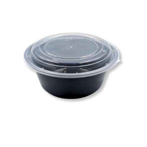 Black Round Microwave Container with Lid – 150pcs | 16oz–48oz - Image 4