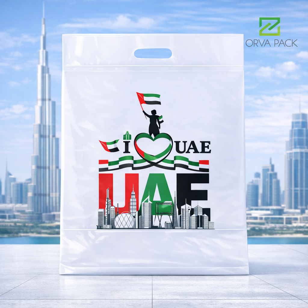 UAE Flag Design D‑Cut Plastic Bags | UAE