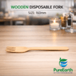 PureEarth Wooden Fork 160mm  – 1500pcs (50×30 Pack) | Biodegradable & Eco-Friendly