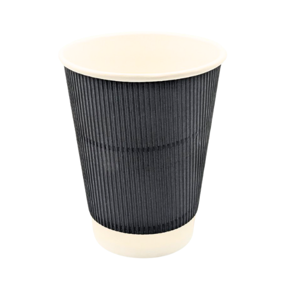 12 oz Ripple Paper Cup with Lid 500 Cups | Double Wall | Heat Resistant - Image 3