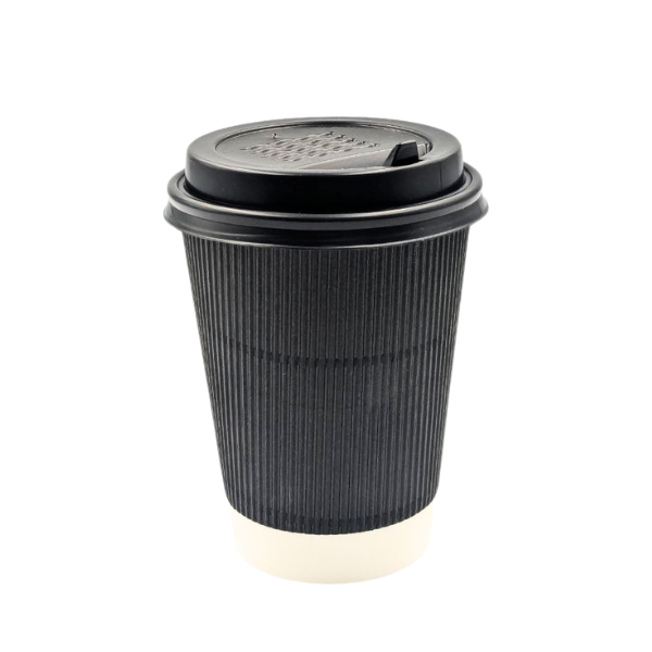 12 oz Ripple Paper Cup with Lid 500 Cups | Double Wall | Heat Resistant - Image 5
