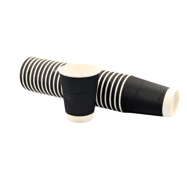 12 oz Ripple Paper Cup with Lid 500 Cups | Double Wall | Heat Resistant - Image 7