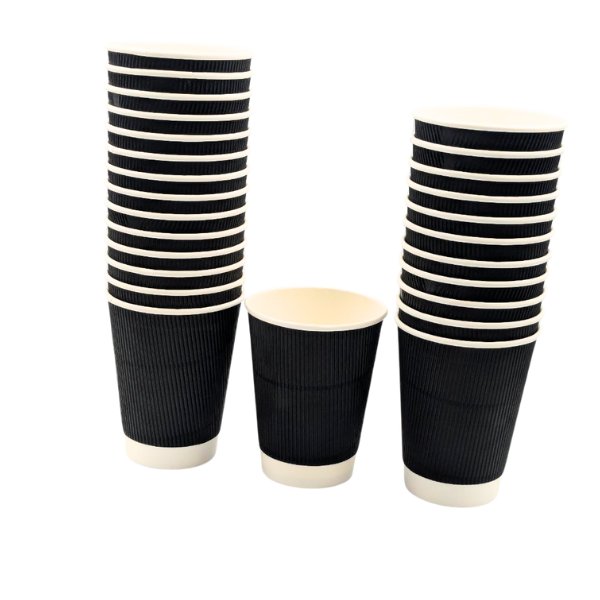 12 oz Ripple Paper Cup with Lid 500 Cups | Double Wall | Heat Resistant - Image 8
