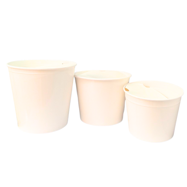 White Paper Chicken Buckets – Small (85 oz), Medium (130 oz), Large (170 oz) – 100–150 Pcs - Image 2