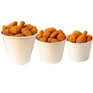White Paper Chicken Buckets – Small (85 oz), Medium (130 oz), Large (170 oz) – 100–150 Pcs