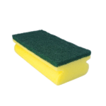 Durable Kitchen Cleaning Sponge with Green Scour Pad – Packing 10 x 12 Pieces-14 cm x7 cm x4 cm – Dual Action Cleaning Pad
