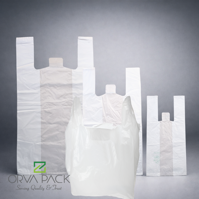 Lightweight Shopping Bag with Handle – XS, S, M, L Sizes | Fresh & Recycle Quality | 5kg & 20kg Packs (UAE)