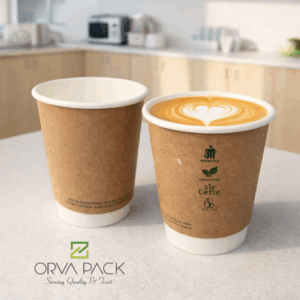 Compostable Double Wall Paper Cup – 8 oz (Brown) – 500 Cups – (100% Plastic Free)